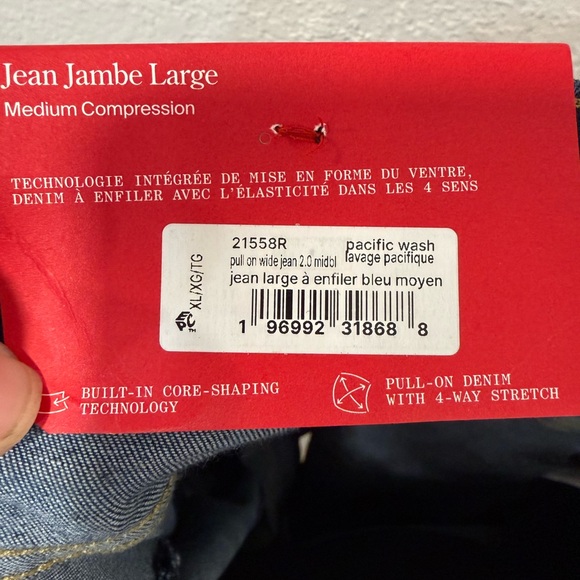 SPANX EveryWear Wide Leg Jeans XL Pacific Wash NWT - Picture 6 of 10